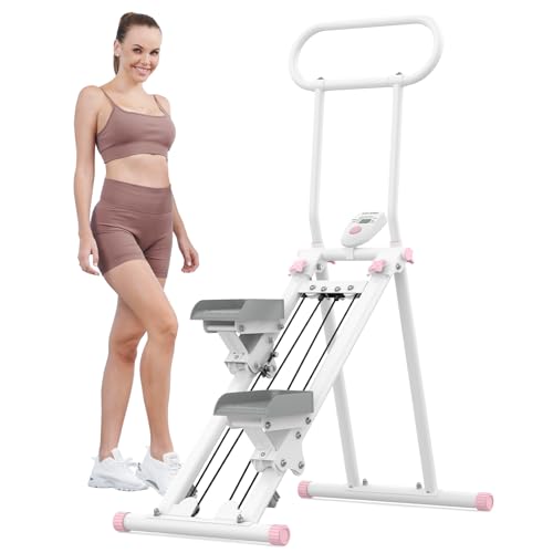 Stair Stepper for Home Gym,Folding Vertical Climber Cardio Exercise Machine,Stair Climber for Full Body Workout with Adjustable Handlebar for Women & Men