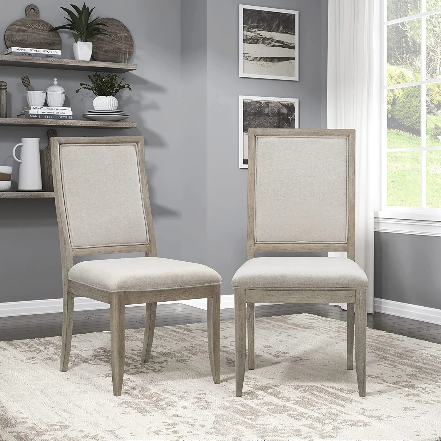 LIHONG Dining Side Chair (Set of 2), Gray