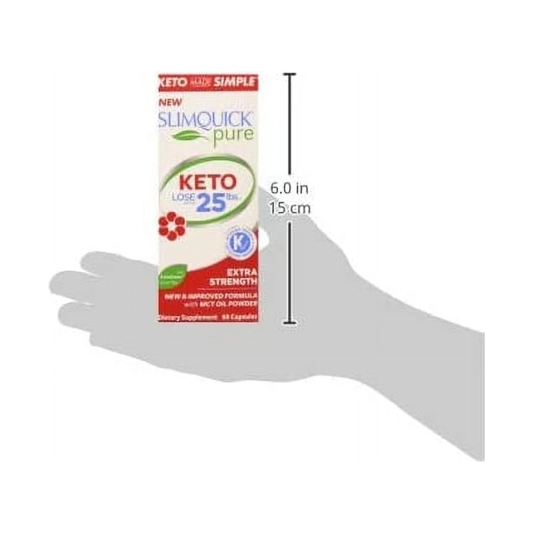 SlimQuick Pure Keto Dietary Supplement Extra Strength Caplets 60 Ct