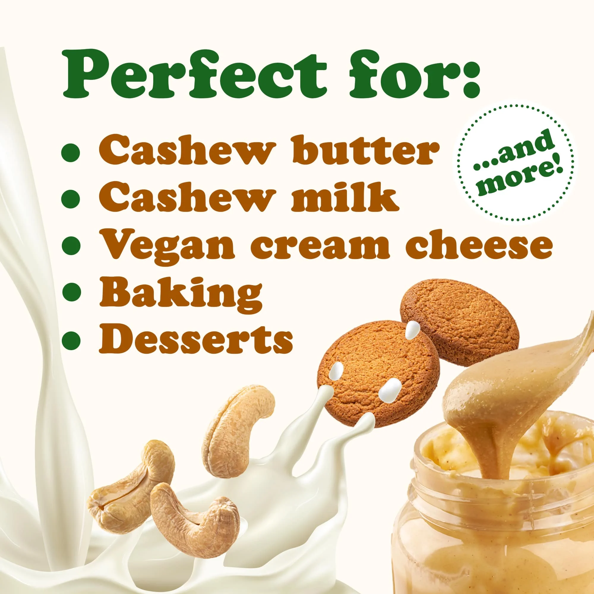 Food to Live, Whole Cashews W320, Non-GMO Verified, 8 Pounds, Raw