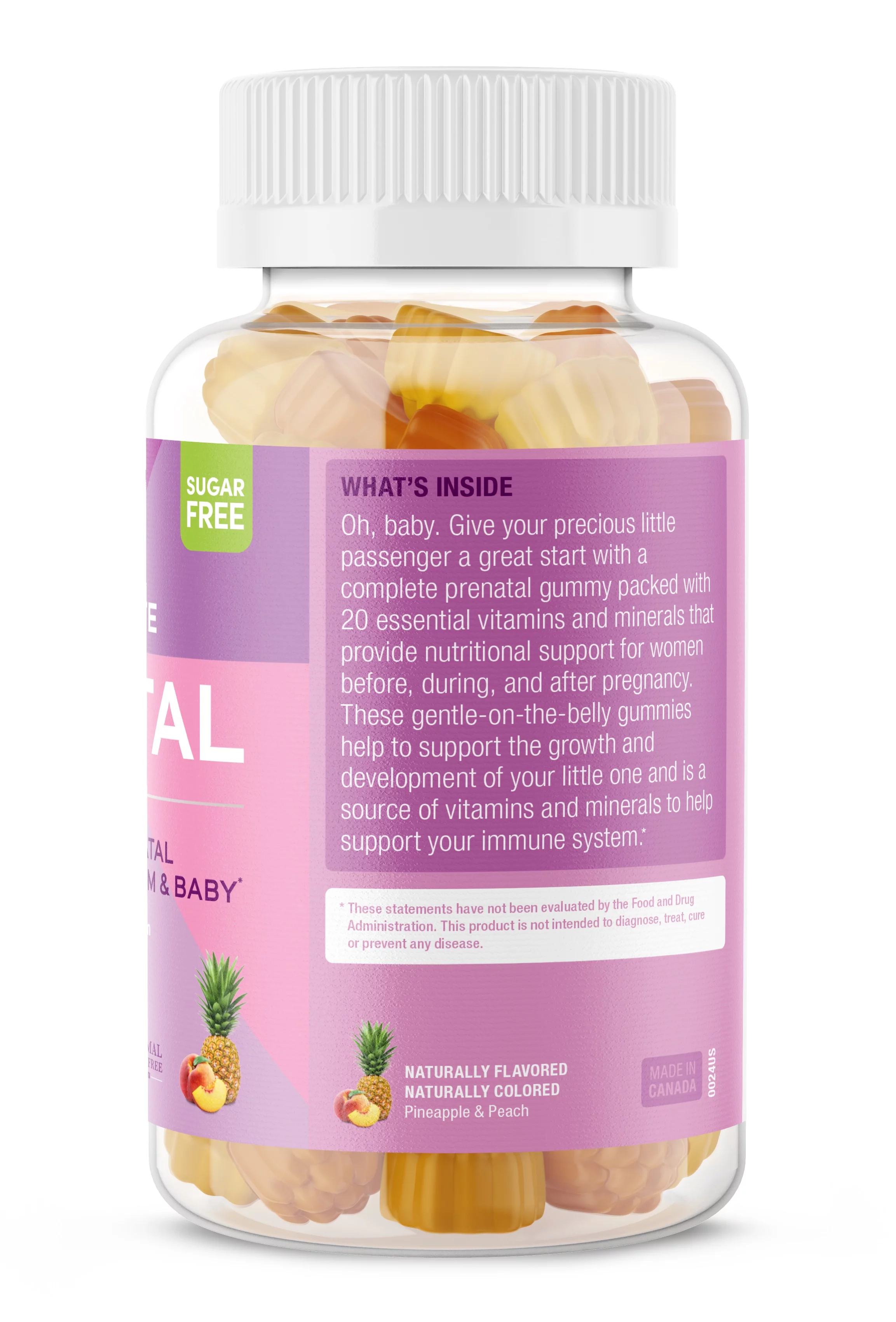 SUKU Vitamins, Complete Prenatal Gumnmies, Pineapple & Peach, 60 Count