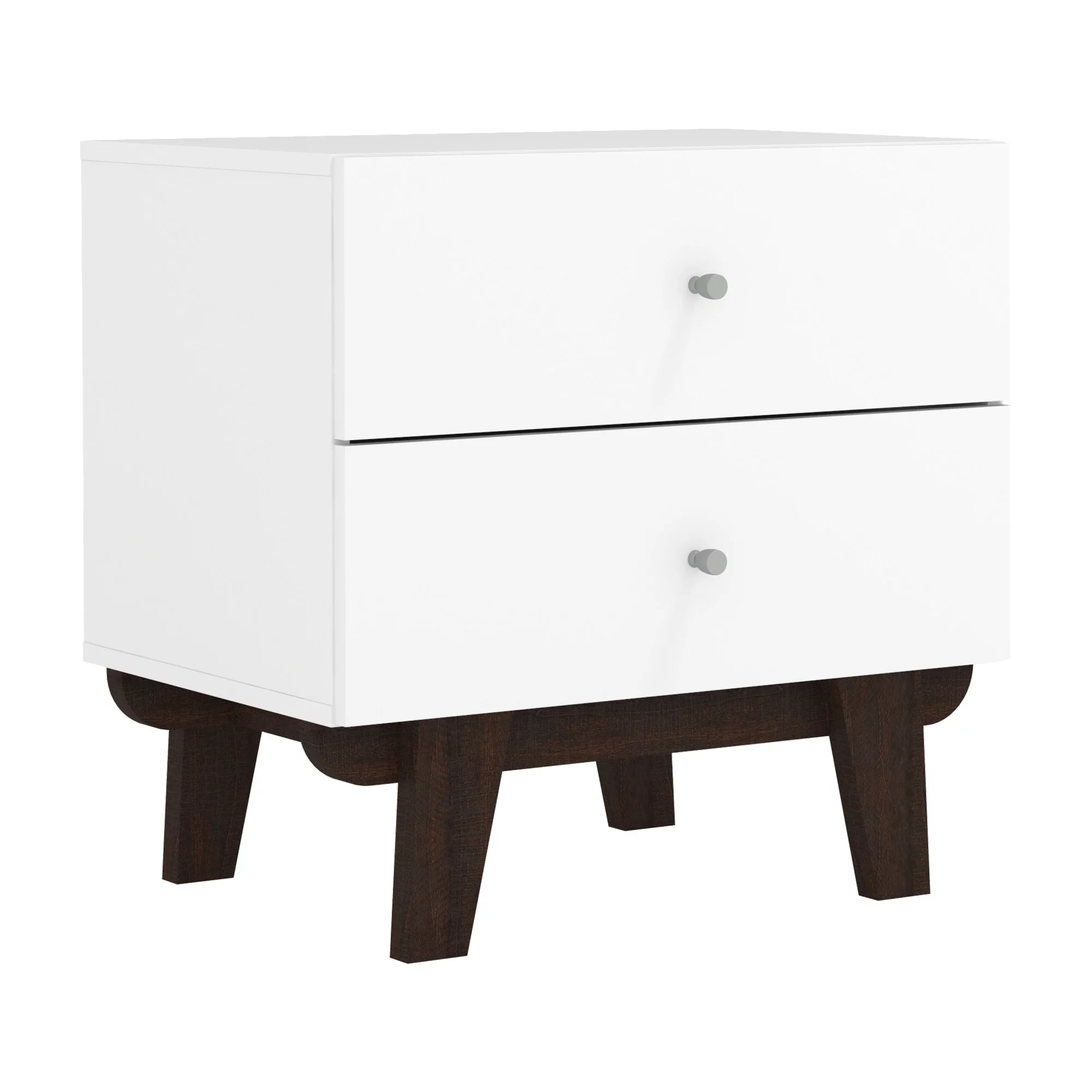 Kincaid Wood 2-Drawer Nightstand, Matte White, by Hillsdale Living Essentials