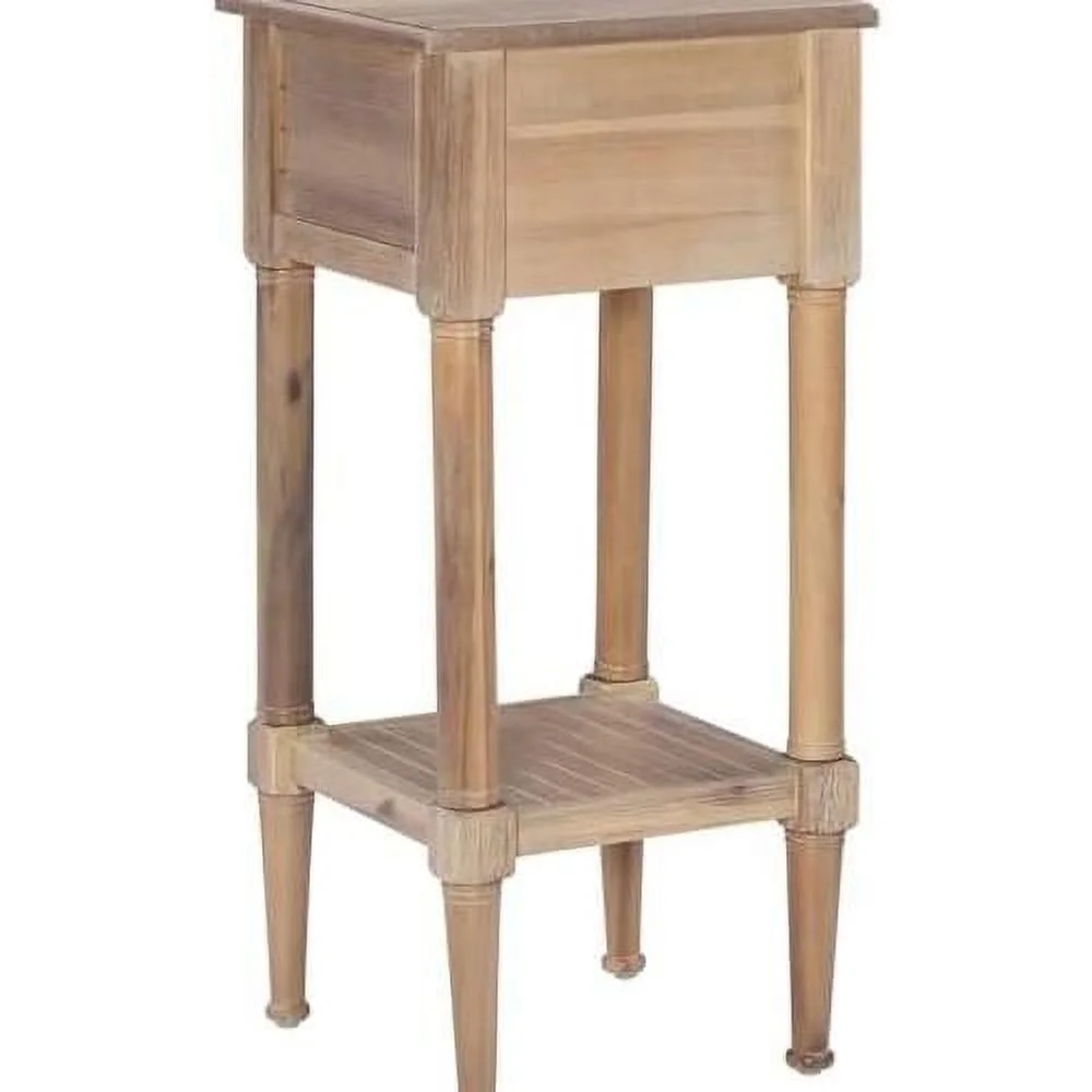 Wood Accent Starfish Coastal Side Table In Natural - Set Of 2