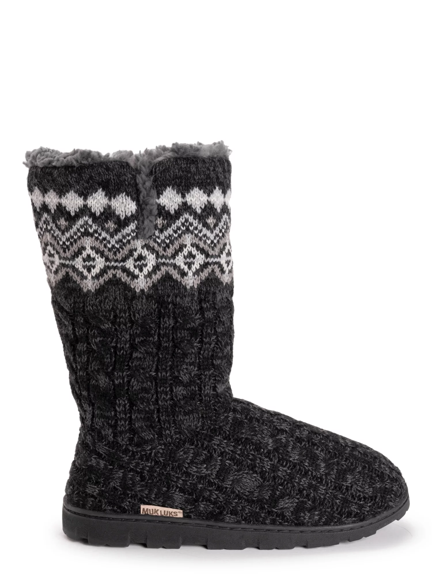 Muk Luks Women's Tall Knit Foldover Slipper Boot