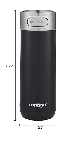 Contigo Luxe Vacuum-Insulated Stainless Steel Thermal Travel Mug 16 Ounces Stainless Steel
