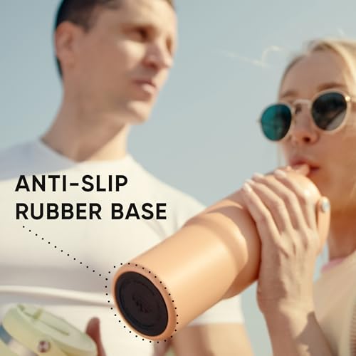 Hydrapeak Nomad 24 oz Tumbler with Handle and Straw Lid, Leakproof, Double Insulated, 24oz Cup Stainless Steel (Blush)