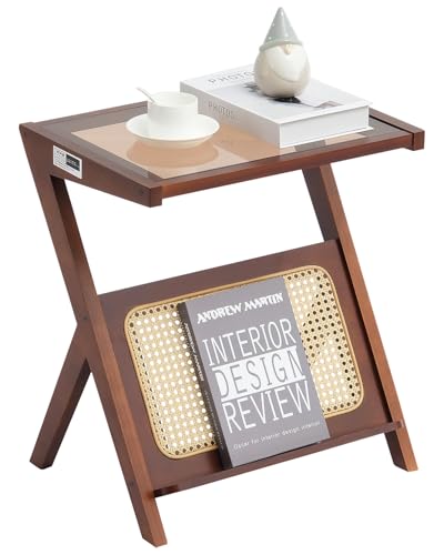 VEVOR Rattan Coffee Table, Rectangle Woven With Rubber Wood Top, 47-Inch Modern Boho Storage Table With Natural Legs, for Living Room, Bedroom & Small Spaces