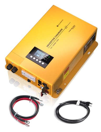 ECO-WORTHY 3000W 12V Pure Sine Wave Inverter Charger,2 in 1 Inverter/Battery Charger,12V DC to 120V AC Converter,25A~100A Adjustable Current Charge,UPS Mode(30ms) Ideal for Off Grid,RV,Home,Cabin