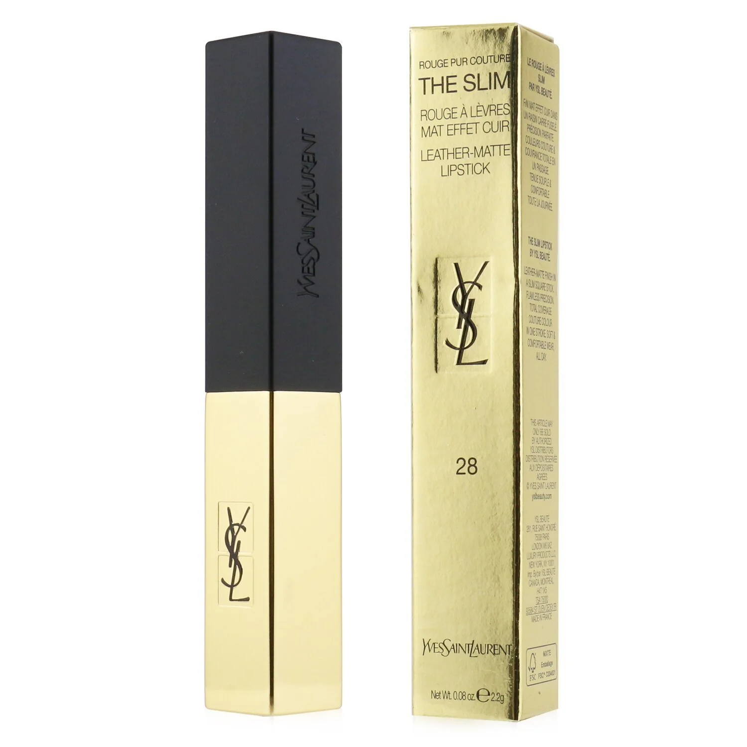 Yves Saint Laurent Rouge Pur Couture The Slim Leather Matte Lipstick - # 8 Contrary Fuchsia  2.2g/0.08oz
