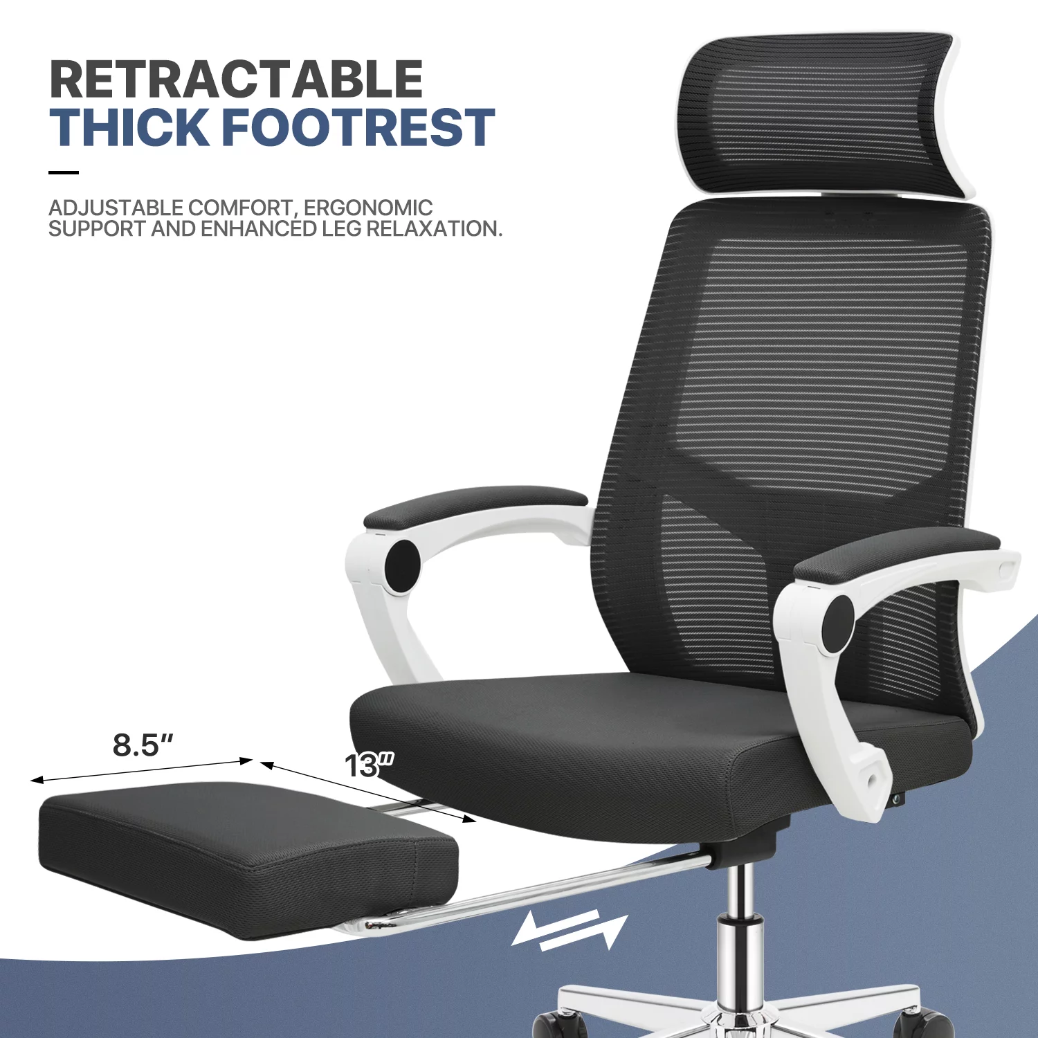 MoNiBloom Computer Desk & Chair Set, Ergonomic High Back Chair and Study Writing Table with Display Bookshelf, Black