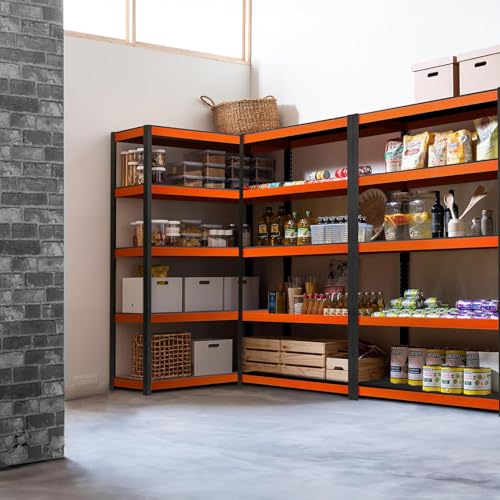 HOMEDANT 5 Tier Laminated White Boltless Metal Shelving Unit Adjustable Garage Storage Utility Rack Heavy Duty Shelves Organization Multipurpose Shelf Warehouse Pantry 28