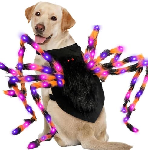 Pet Halloween Role-Playing Costumes, Spider-Decorated Straps (Luminous pet Spider, L(100cm)