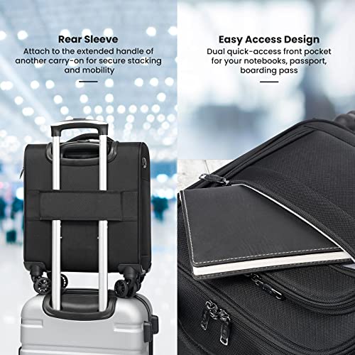 Coolife Underseat Carry On Luggage Softside Lightweight Rolling Travel Bag Spinner Suitcase