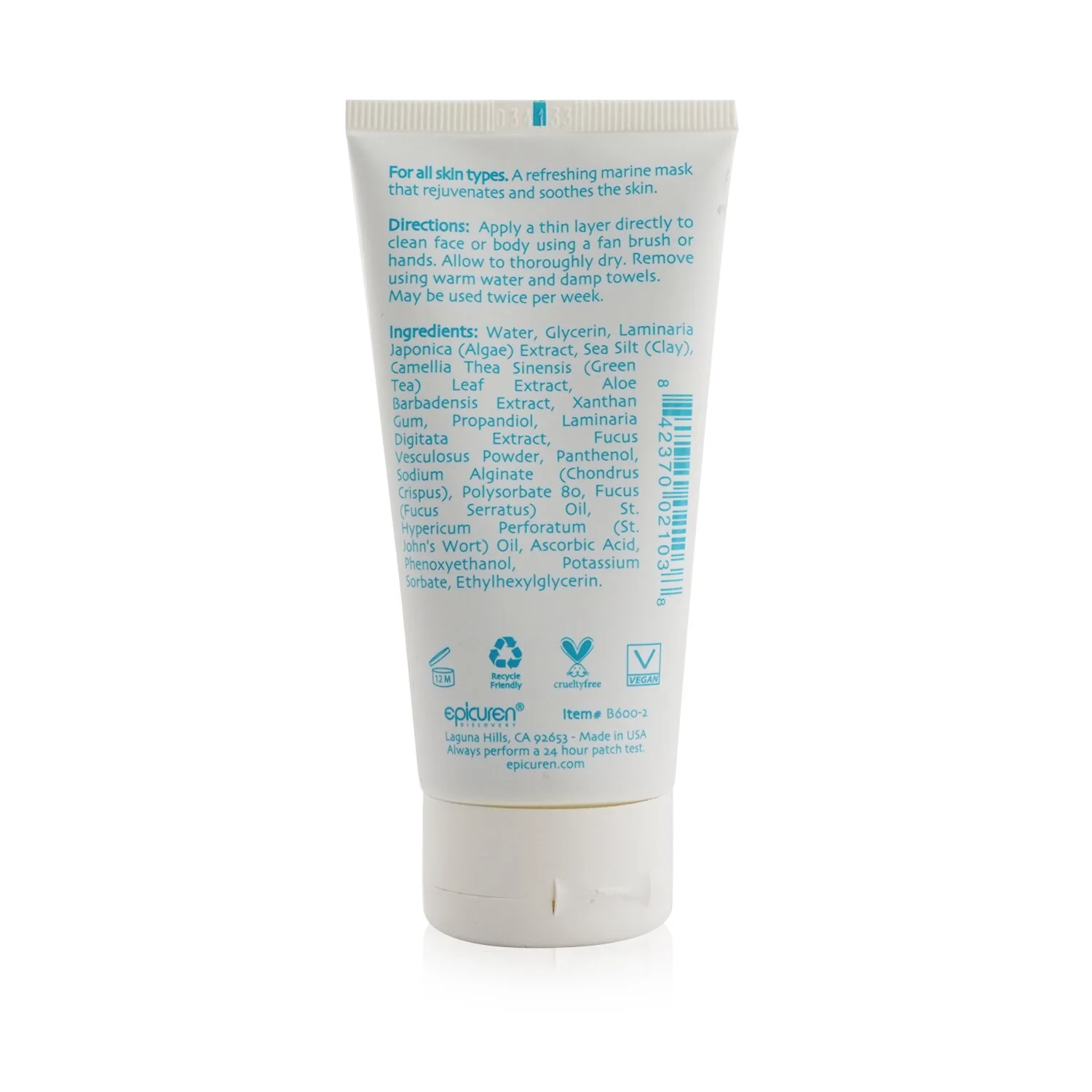 Epicuren Green Tea & Seaweed Soothing Mask  74ml/2.5oz