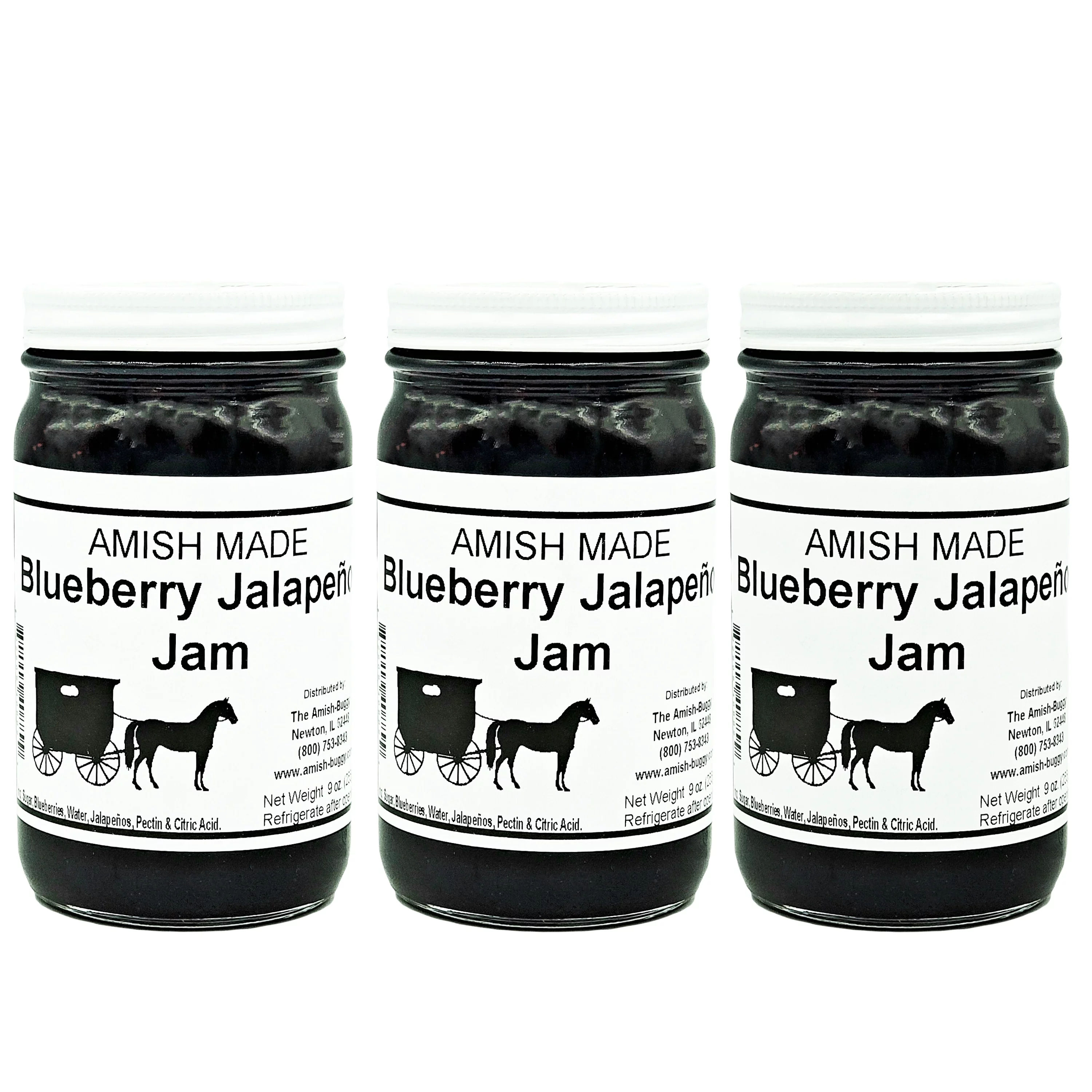 Amish Jam - 8 Oz Jar - Qty 3 (Blueberry Jalapeno)