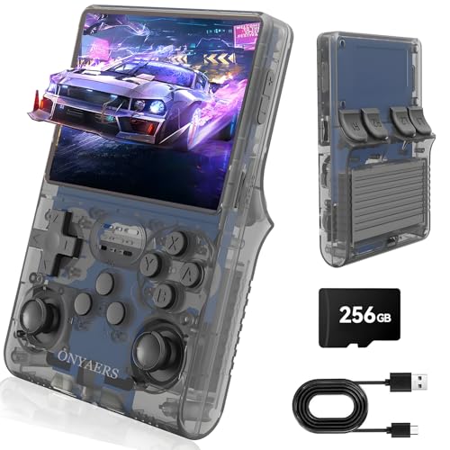 R40S Pro Retro Handheld Game Console | Portable Retro Gaming Console Built-in 30,000 HD Video Games | 3.5 Inch IPS Screen | 20+ Classic Emulators | 256GB Memory Card