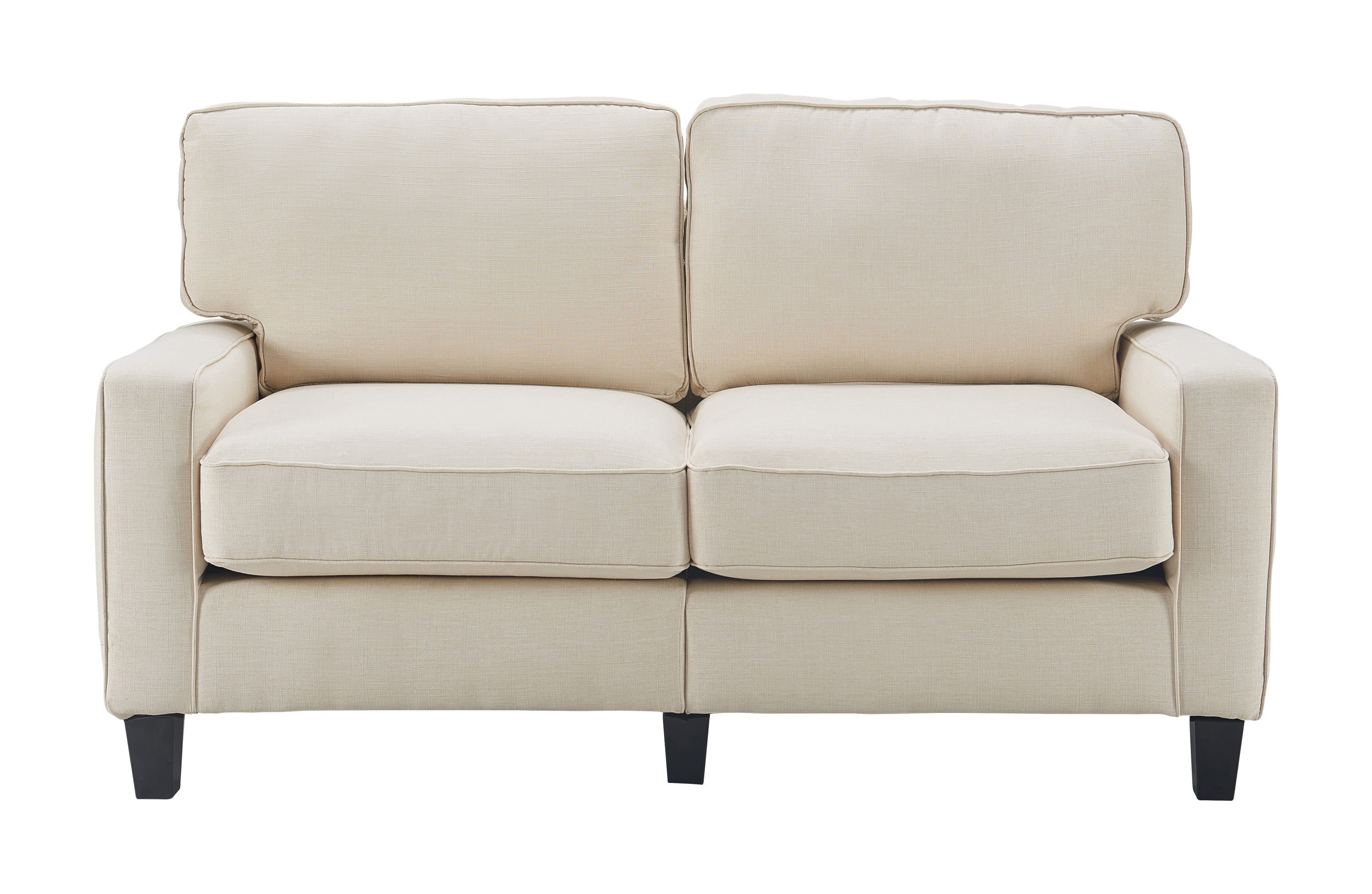 Serta Palisades Modern Track Arm 61-inch Loveseat, Buttercream Fabric