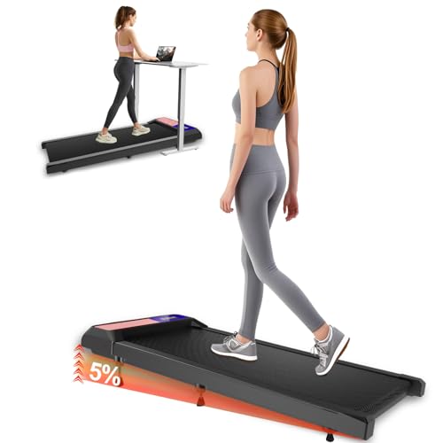 Walking Pad Treadmill, Under Desk Treadmills with Incline for Home Office,2.5 HP Portable Walking Machine with 265 LBS, Remote Control, LED Display