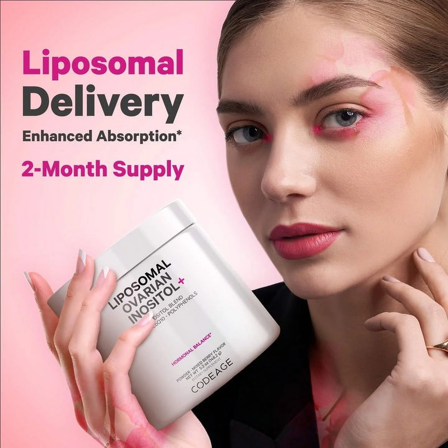 Codeage Liposomal Ovarian Inositol Powder, Myo & D-Chiro-Inositol, Folate, CoQ10 Phytosome, 5.2 oz