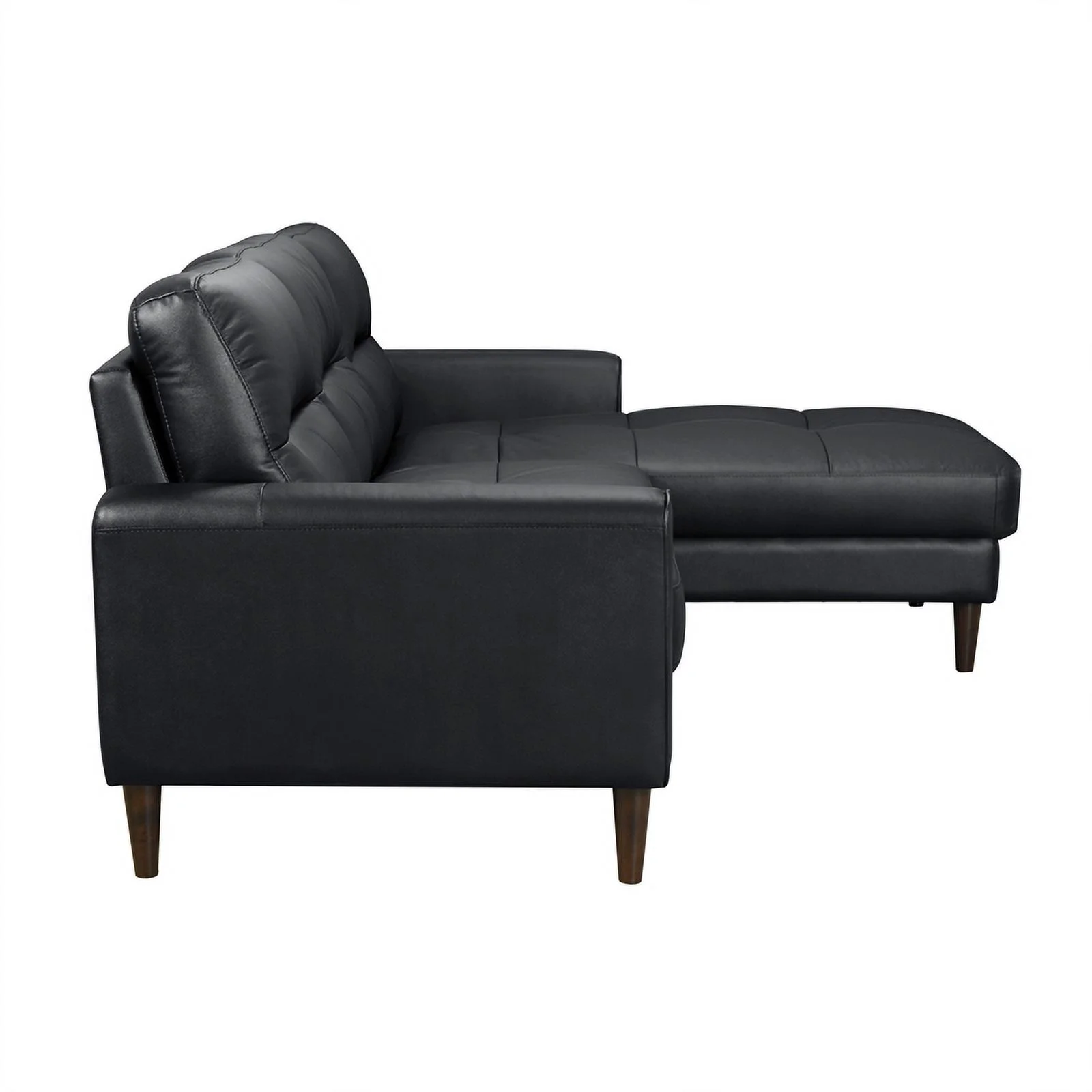 Lexicon Lewes 2-Piece Leather Match Sectional with Right Chaise in Black