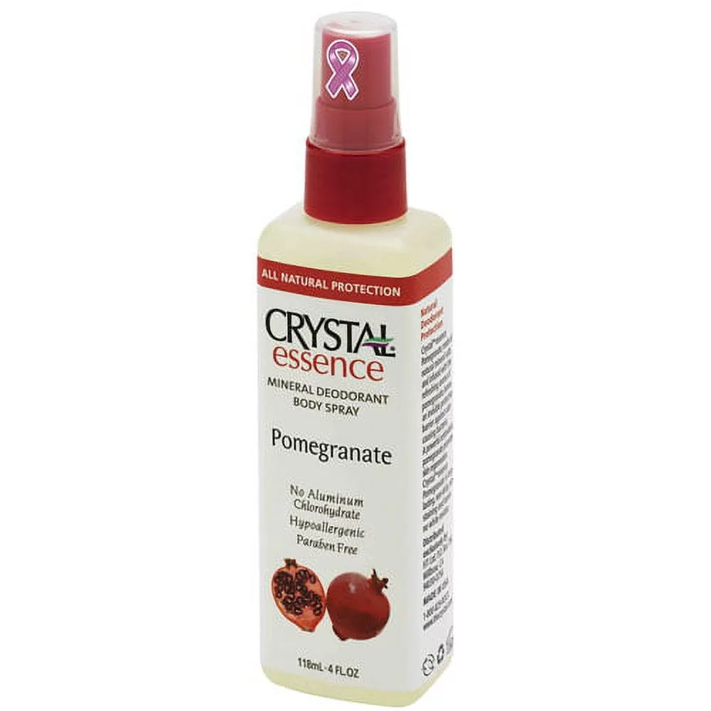 French Transit Crystal Essence Mineral Deodorant Body Spray, Pomegranate, 4 Oz, 6 Pack