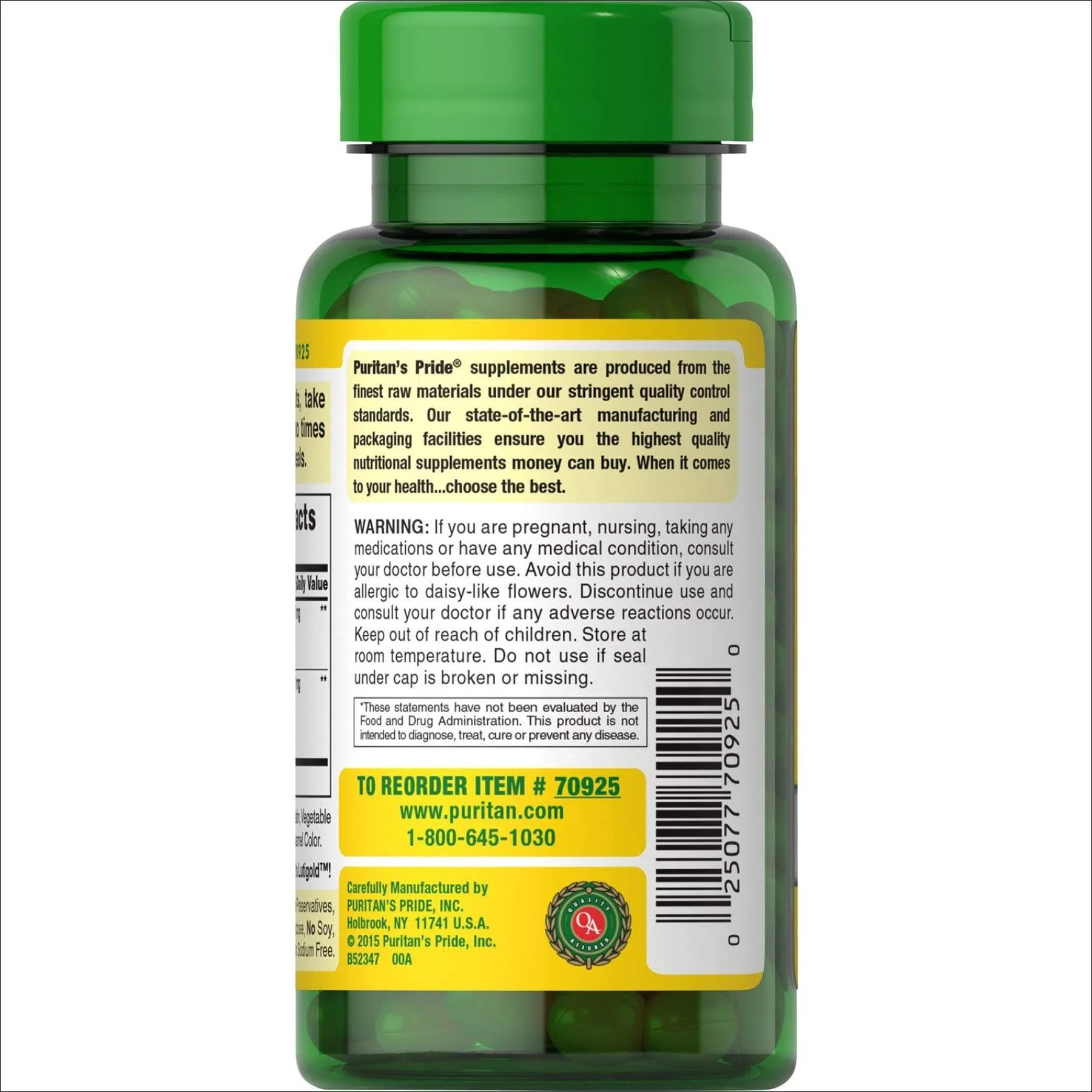 Puritan's Pride Herbavision with Lutein and Bilberry-240 Softgels