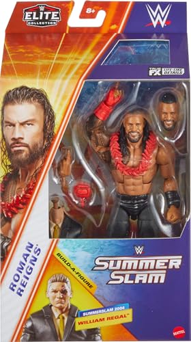 Mattel WWE Elite Collection Action Figure & Accessories, Premium Live Event Shawn Michaels Set, SummerSlam with William Regal Build-A-Figure Parts
