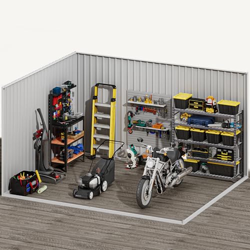 DWVO 6x4ft Storage Shed for Outdoors, Metal Sturdy Weatherproof Tool Locker with Secure Door and Ventilation for Equipment, Mowers, Bikes, Outdoor Spaces, Dark Gray