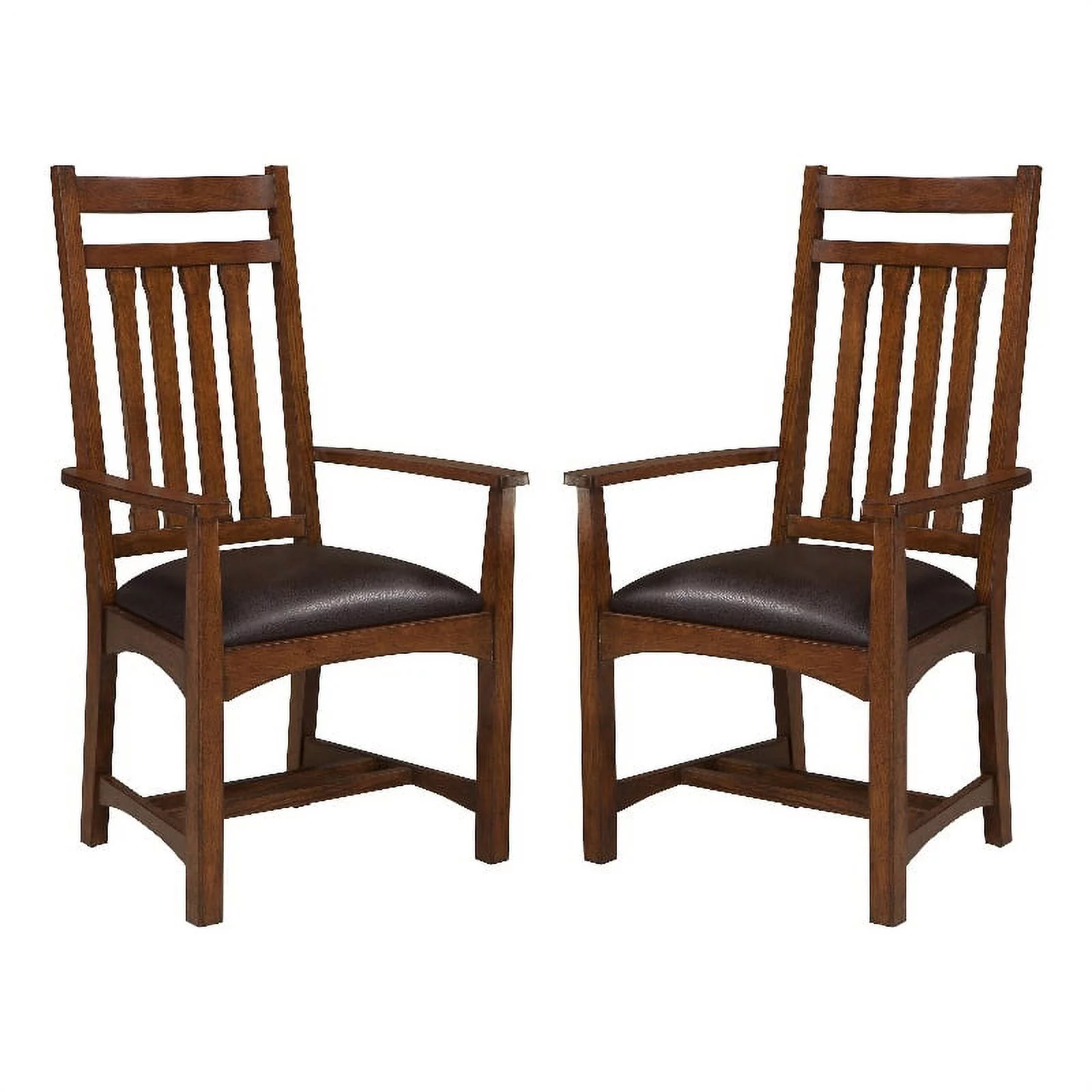Intercon Furniture Oak Park Wood Chair with Narrow Slats in Brown (Set of 2)