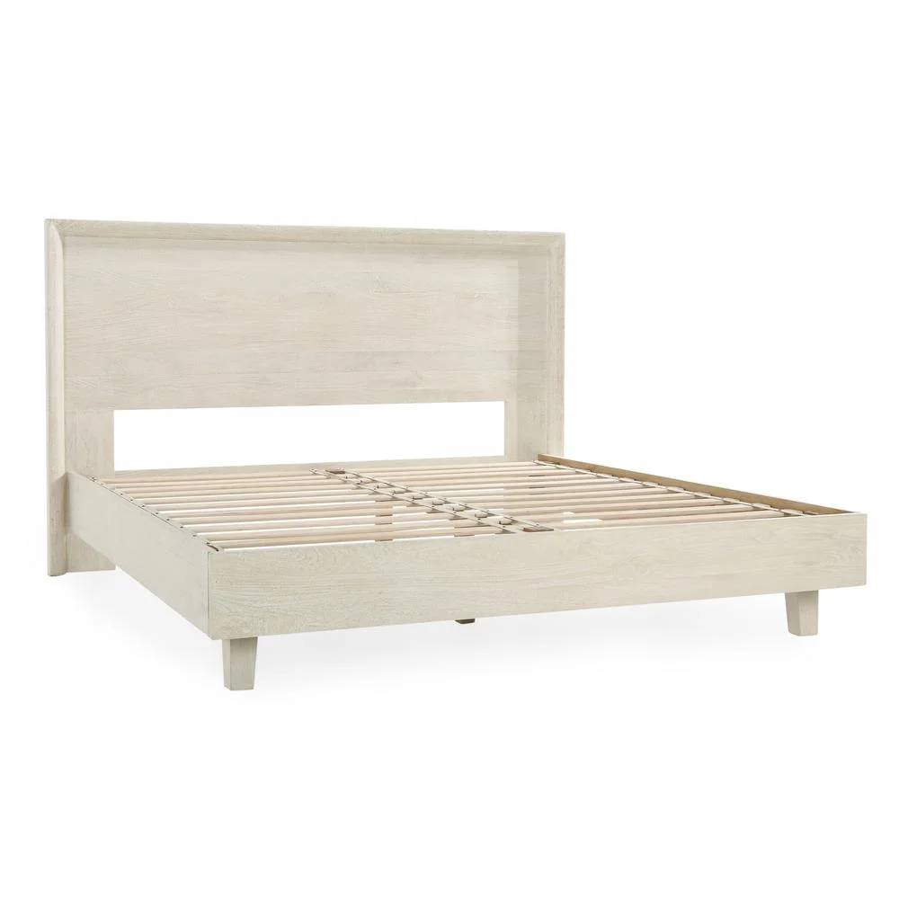 Classic Home Reece Mango Wood Queen Bed in White
