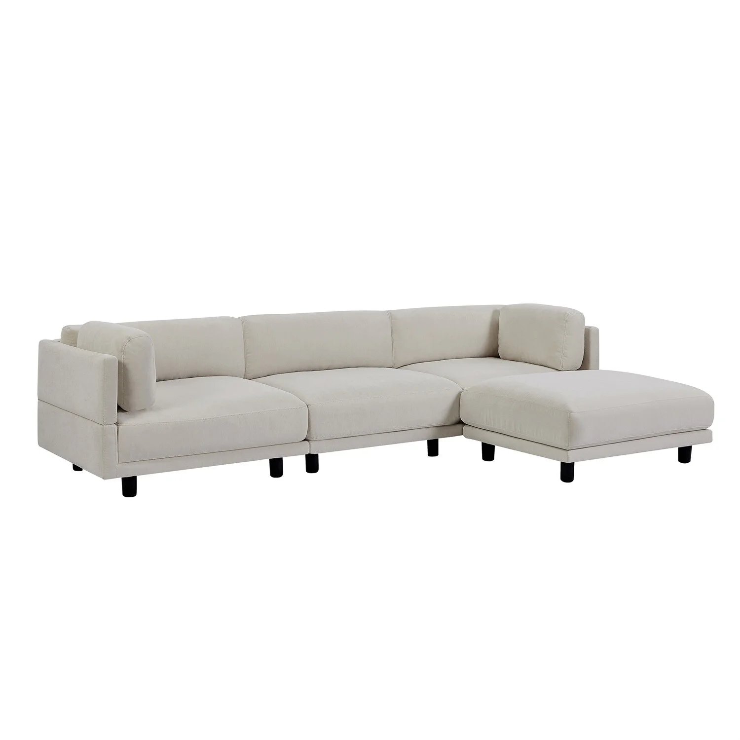 MERAX  Upholstery Convertible Sectional Sofa with Reversible Chaise Beige