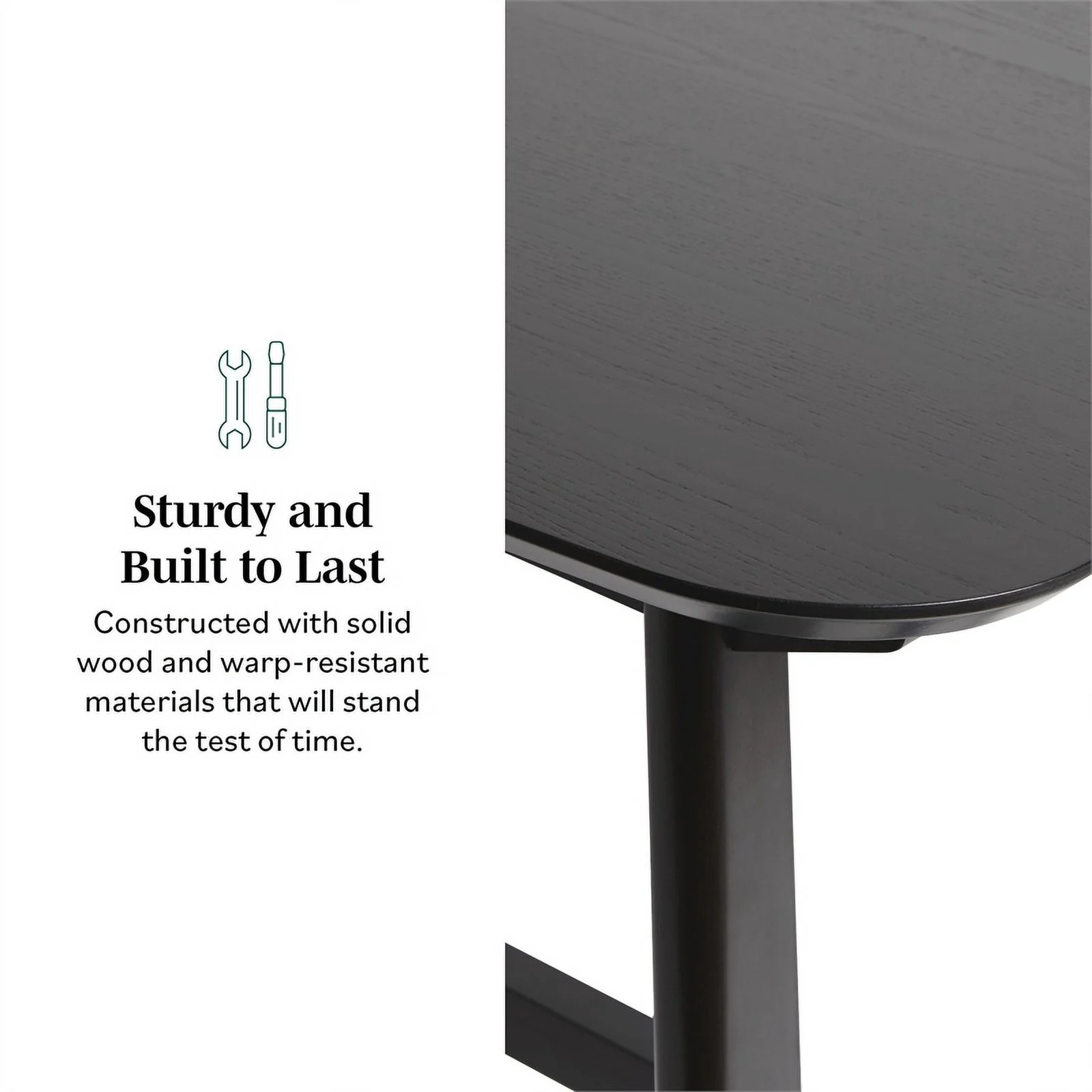 Pemberly Row Modern Solid Wood Trestle Base Dining Table - Black Ash