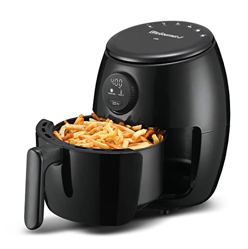 Elite Gourmet EAF0852SS 8.5Qt. Capacity Air Fryer Oven, Air Fry, Broil, Toast, Bake & Broil with Convection, Time and Temperature Controls, 800-Watts, Includes 25 Delicious Recipes, Stainless Steel