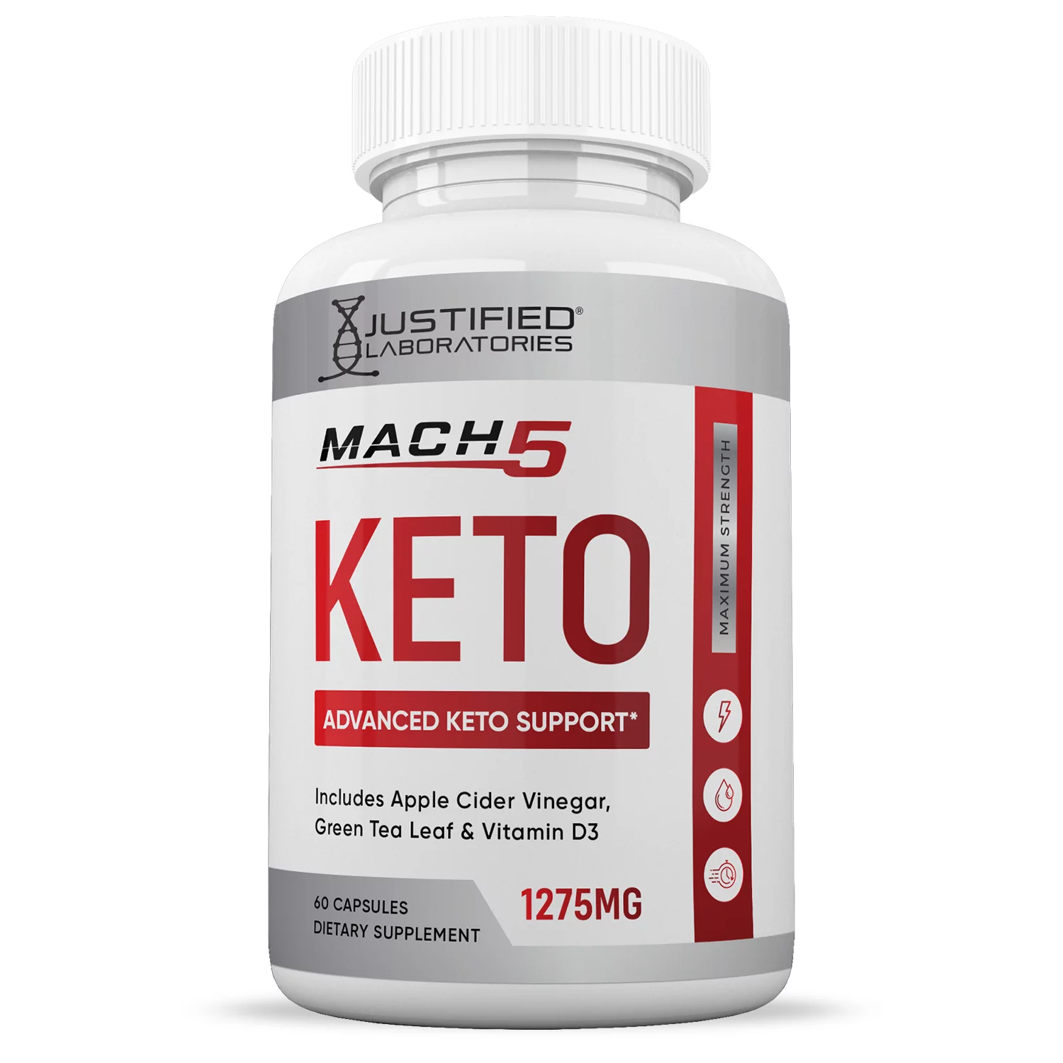 (3 Pack) Mach 5 Keto ACV Pills 1275mg Dietary Supplement 180 Capsules