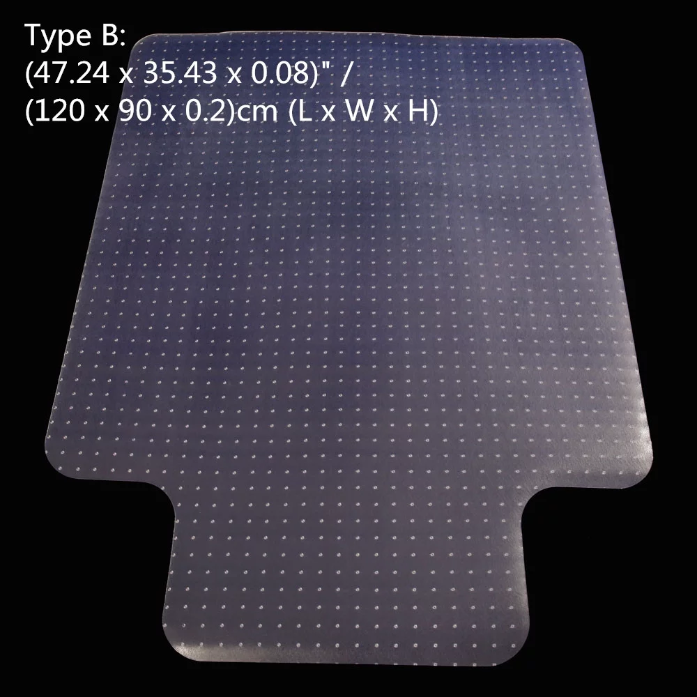 Zimtown PVC Chairmat Floor Protector Desk Carpet Chair Mat Home Office Transparent