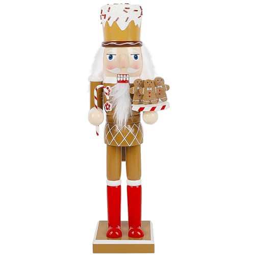Joliyoou Christmas Nutcracker Figures, 14 Inch Wooden Nutcracker Ornaments, Large Xmas Funny Nutcracker Tabletop Festival Shelves Decorations(Santa in Hawaii Beach Summer Vacation)