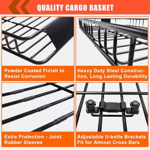 MeeFar Folding Hitch Mount Cargo Carrier Basket 60