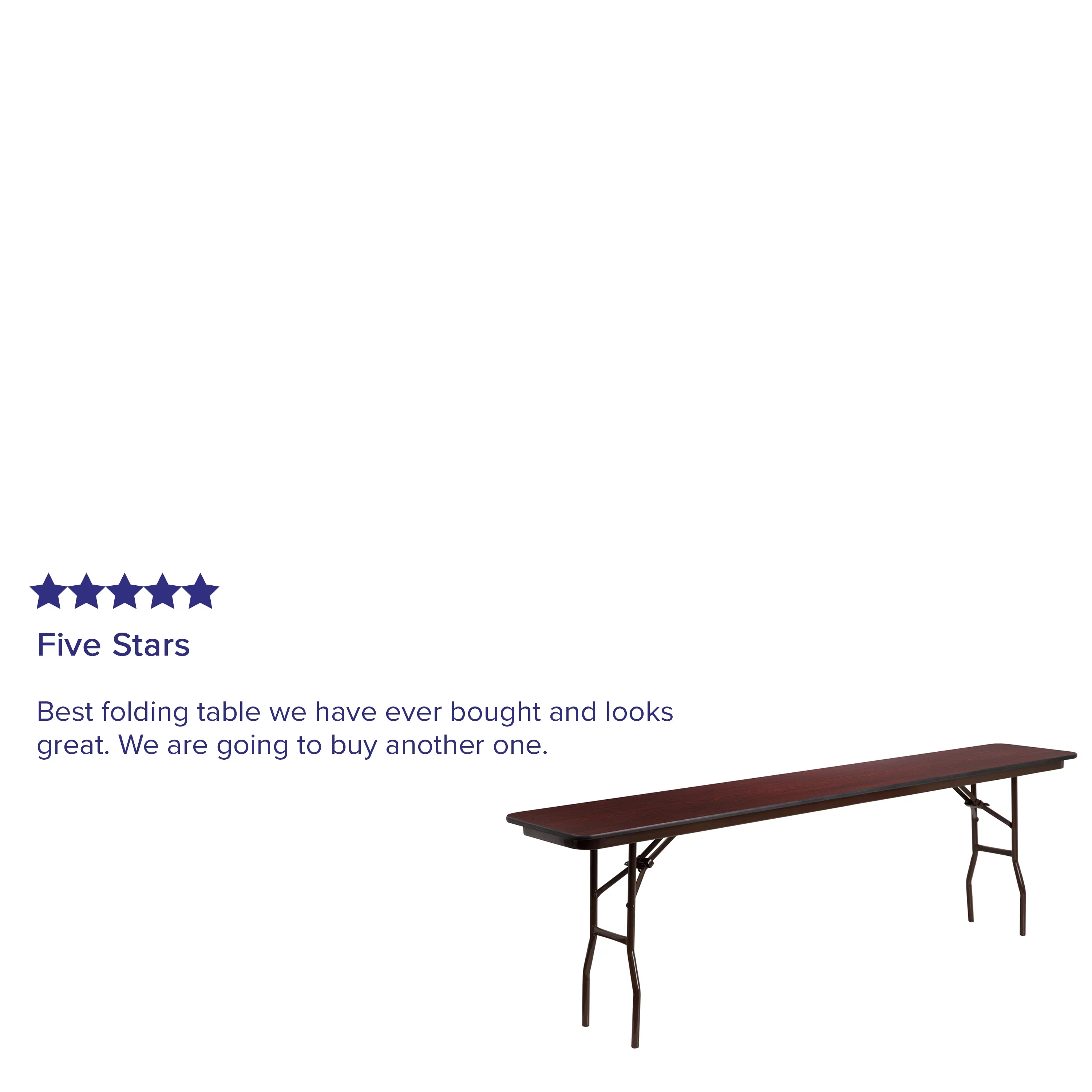 Emma + Oliver 8-Foot Mahogany Melamine Laminate Folding Training/Seminar Table - Event Table