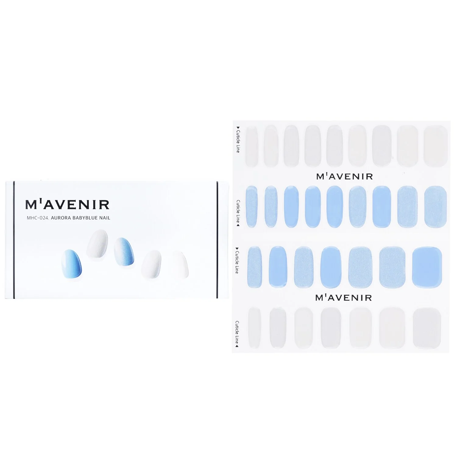 Mavenir Nail Sticker (Blue) - # Blue Leaf Nail  32pcs