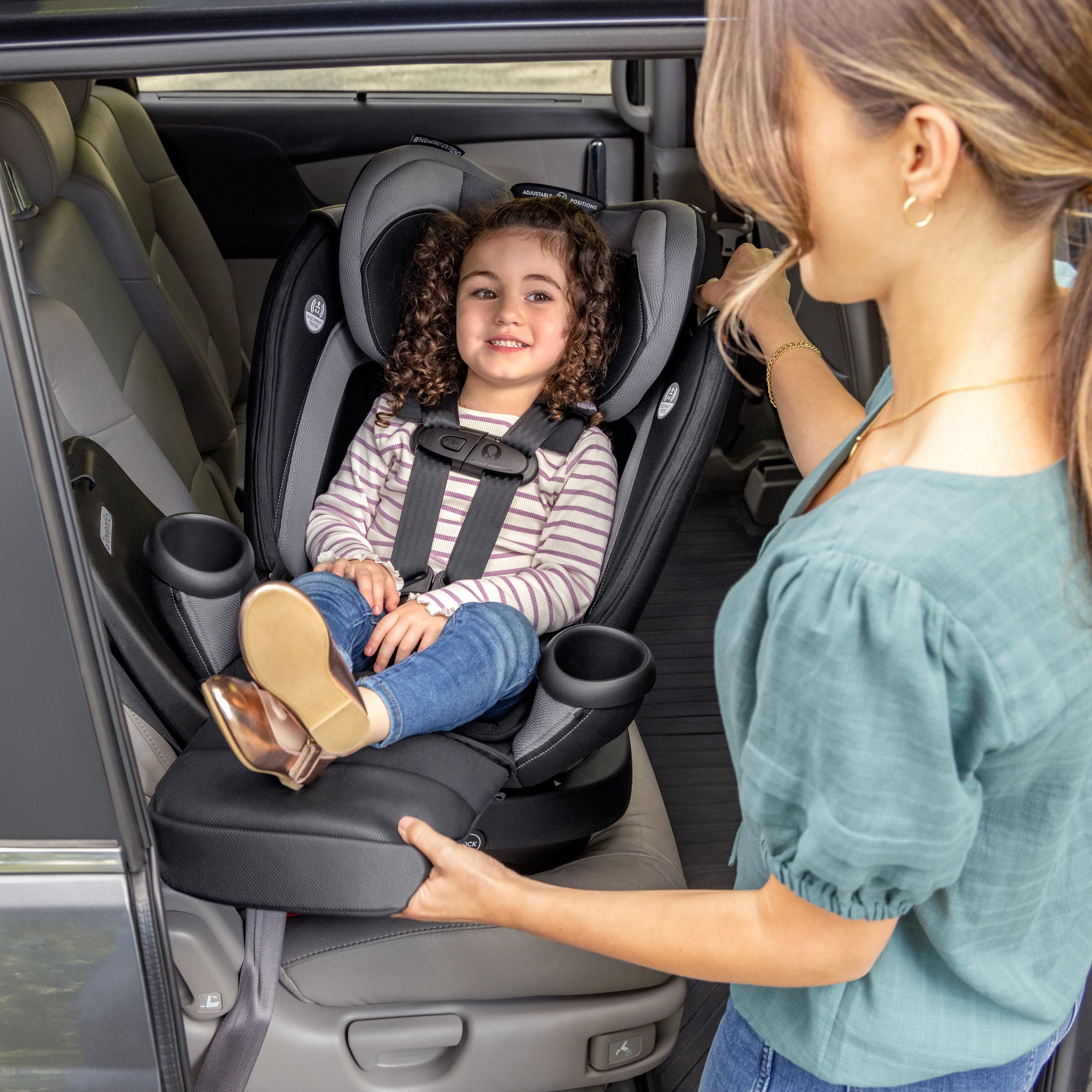 Revolve360 Extend All-in-One Rotational Car Seat with Quick Clean Cover (Revere Gray)