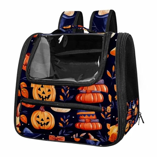 Halloween Pumpkin Pet Carrier Airline Approved Pet Carrier Bag Dog Carrier for Small Medium Cats Dogs Puppies Kitten