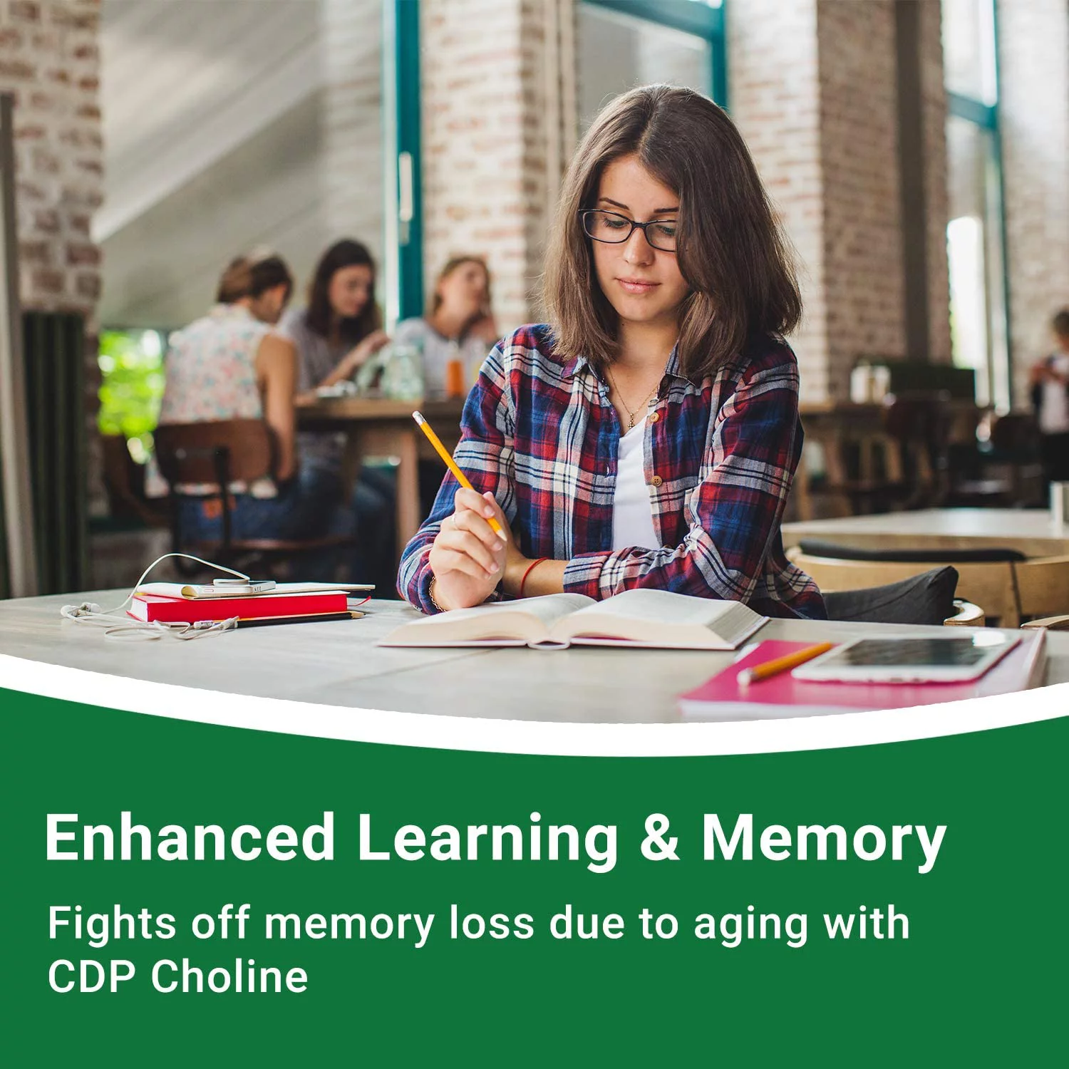 Purisure CDP Choline Powder, 50g, Brain Supplement, Reduces Mental Fatigue, 200 Uses