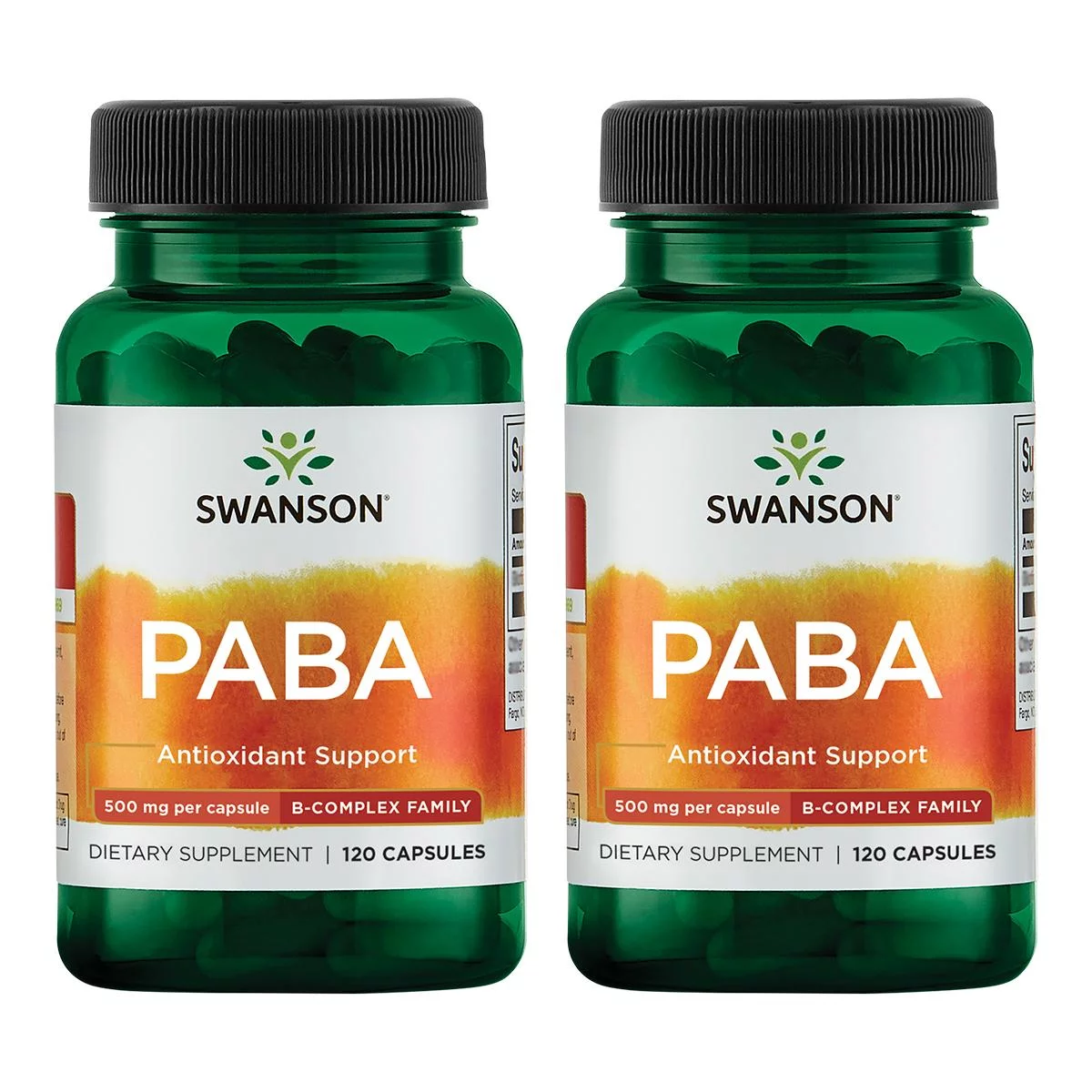 Swanson Paba 500 mg 120 Caps 2 Pack
