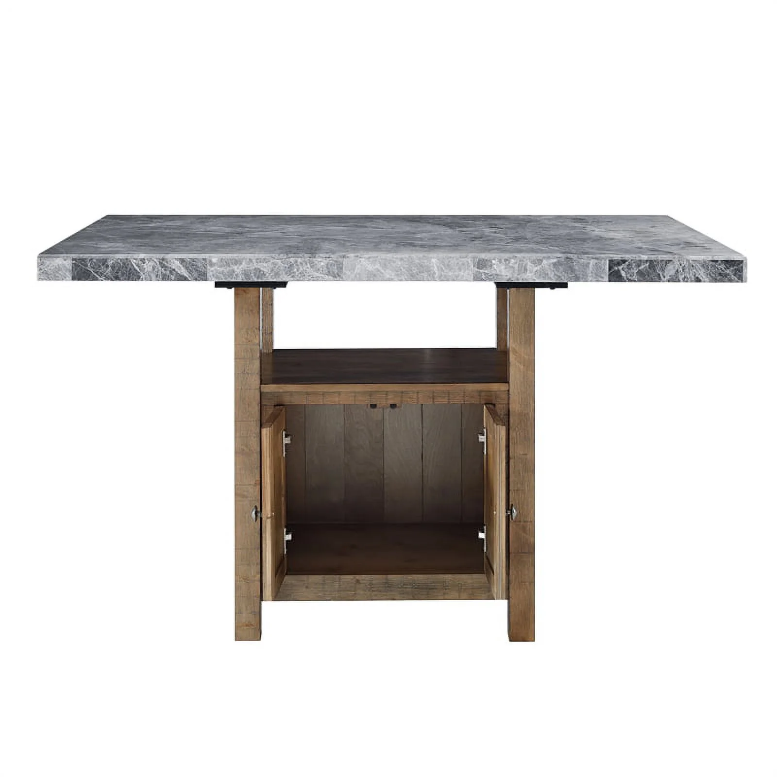 Bowery Hill Transitional Gray Marble Counter 8-Piece Dining Set