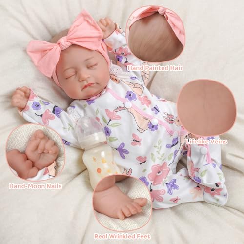 BABESIDE Reborn Baby Dolls Connie - 20 inch Soft Vinyl Realistic-Adorable Baby Doll with Cloth Body Real Life Lifelike Baby Dolls with Complete Accessories Perfect for Cuddling, Playtime, Gift Giving