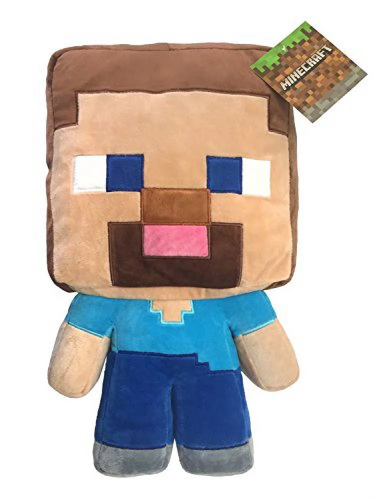 Minecraft Steve Plush Stuffed Pillow Buddy, Gaming Bedding