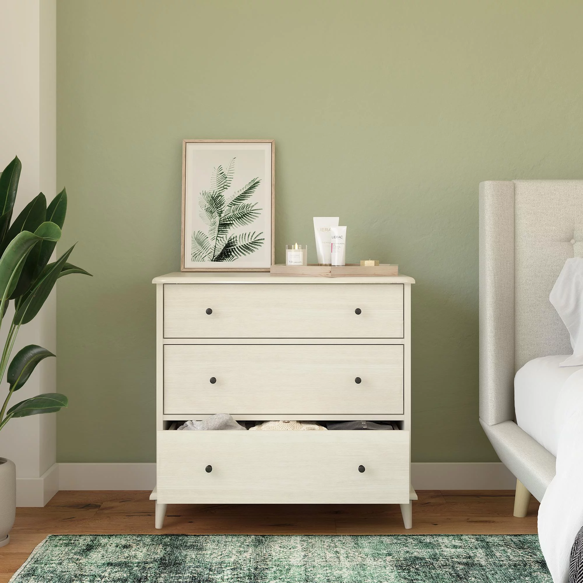 Queer Eye Farnsworth 3 Drawer Dresser, Ivory Oak