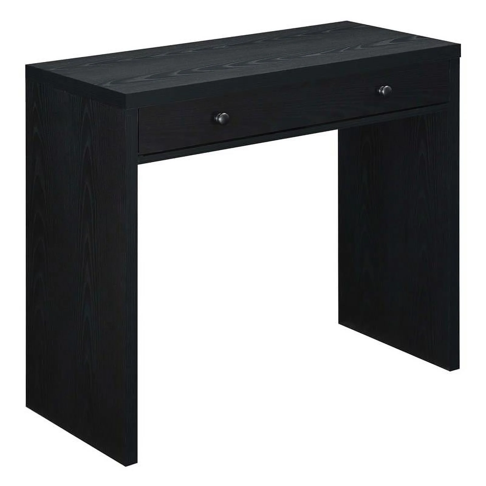 Pemberly Row Modern 36-inch Desk with Drawer in Black Wood Finish