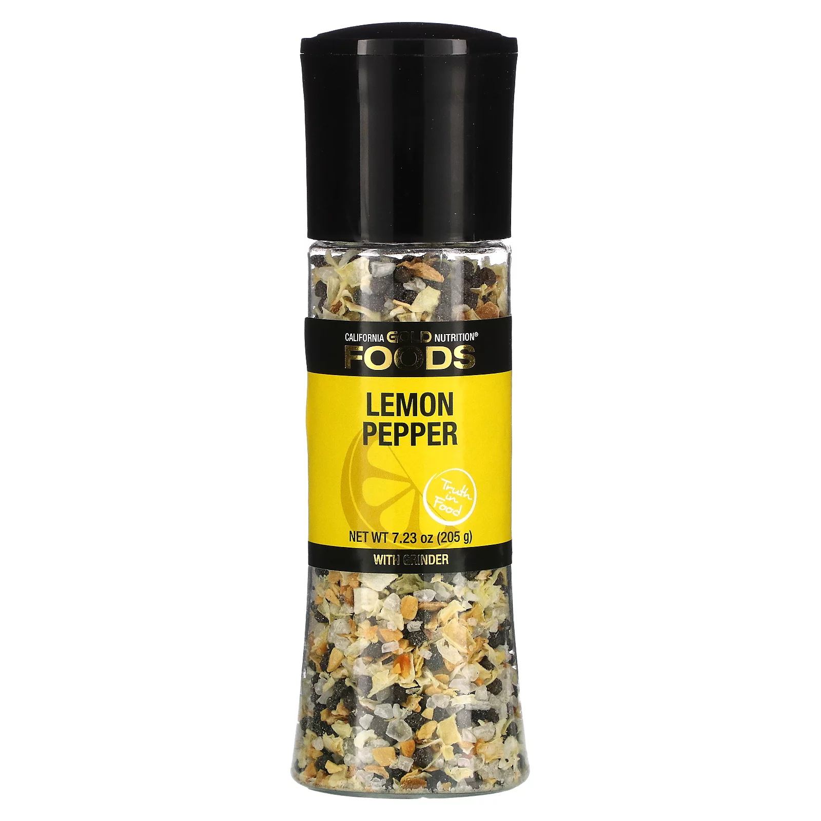 California Gold Nutrition, FOODS - Lemon & Pepper Salt Grinder, 7.23 oz Pack of 4