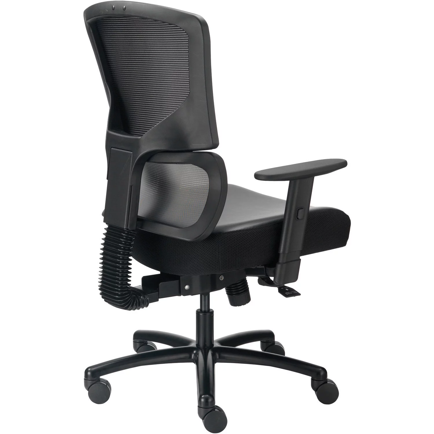 Global Industrial 695643L Interion 24 Hour Big & Tall Mesh Back Chair with Synthetic Leather - Black